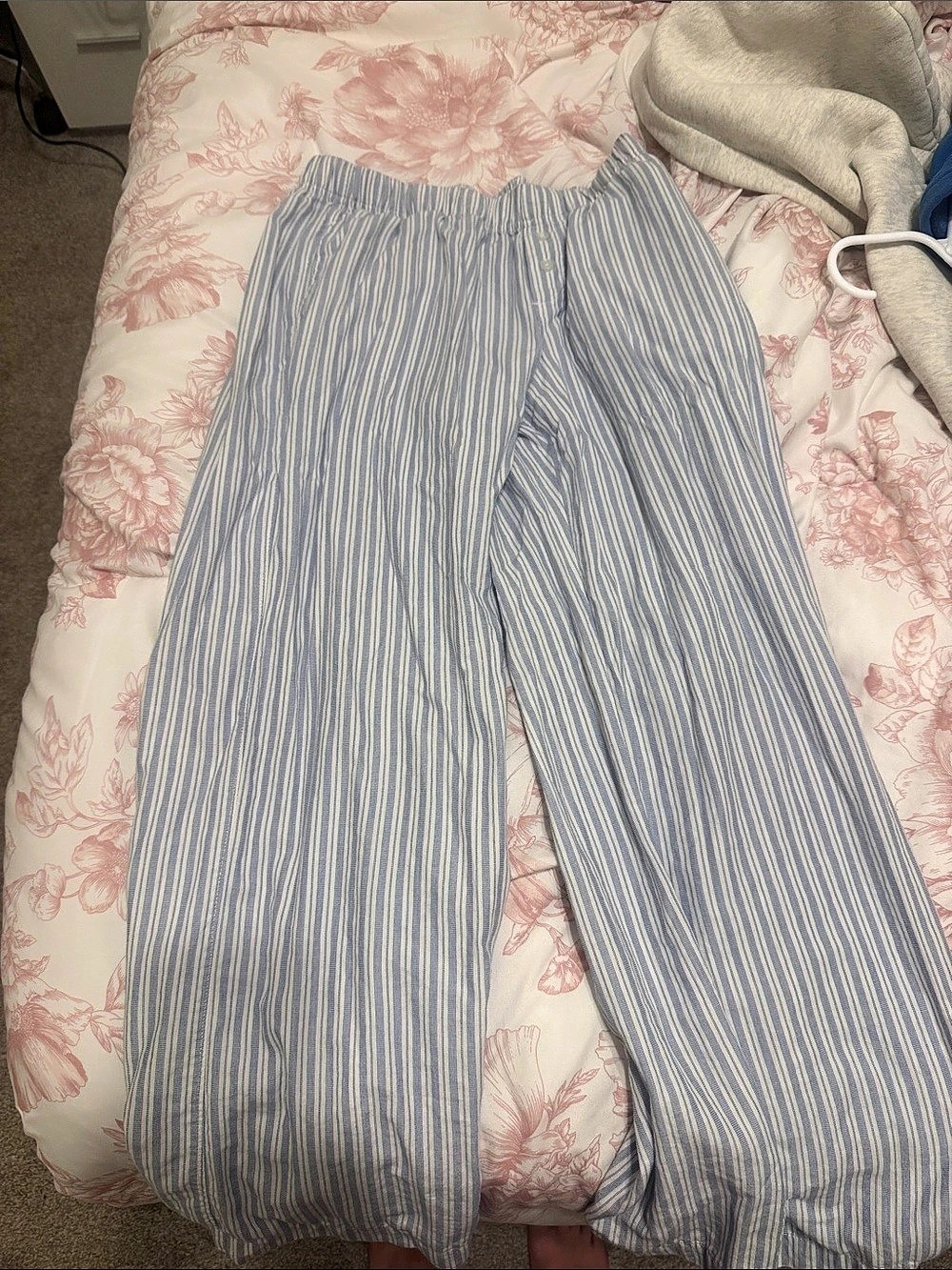 Blue & White Striped Wide Leg Pants Hollister xs